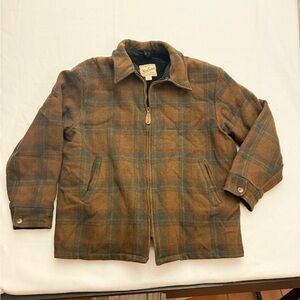 Woolrich Men's XL Vintage Plaid Lined Wool Jacket Zip Up